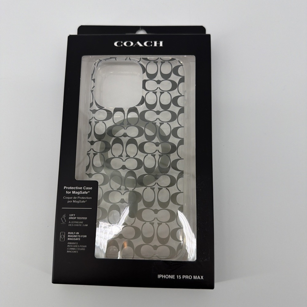 Coach Phone‎ Case Magsafe iPhone 15 Pro Max Clear Forest/Gray Ombre Sealed